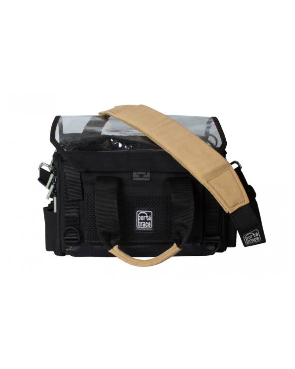 Portabrace - AO-1.5SILENTSQ - LIGHTWEIGHT AND "SILENT" AUDIO ORGANIZER CASE WITH SUEDE STRAP AND RAIN COVER from PORTABRACE with