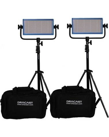 Dracast - DR500BCG2KSK - LED500 PRO BICOLOR 2-LIGHT KIT WITH GOLD-MOUNT BATTERY PLATES AND STANDS from DRACAST with reference DR