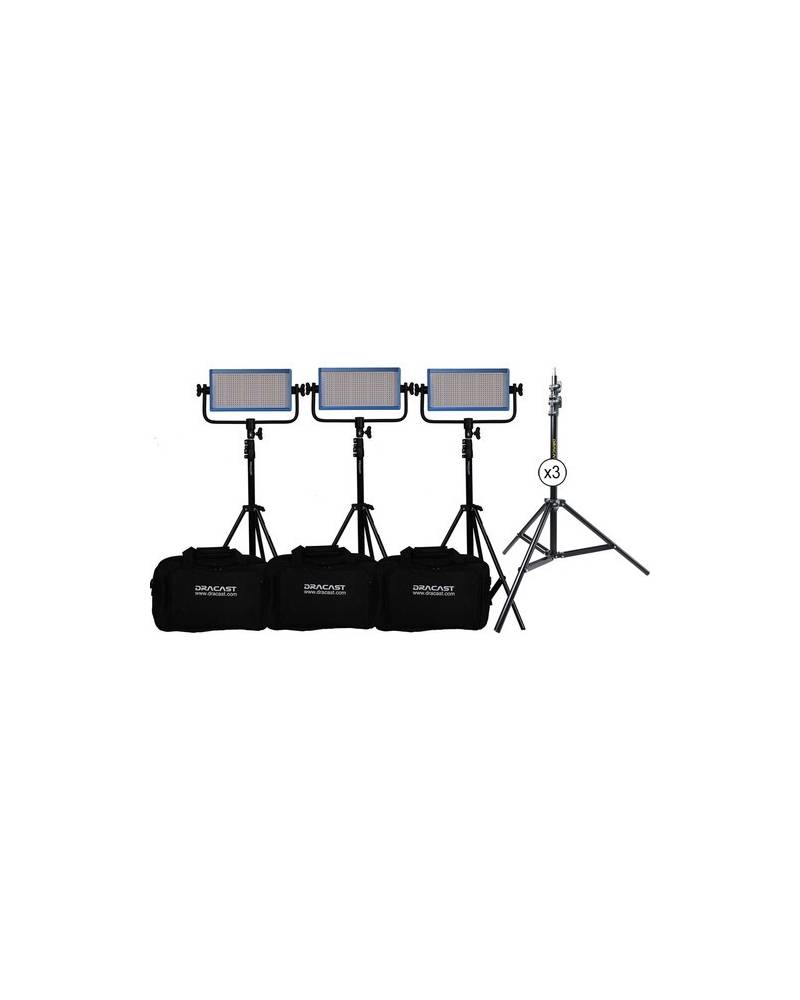Dracast LED500 Pro Bicolor 3-Light Kit with V-Mount Battery
