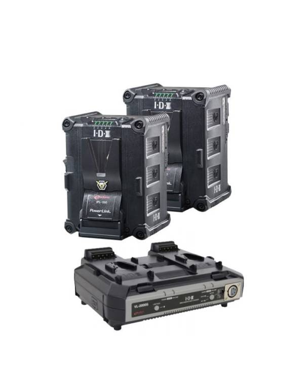 Idx - IP-98-2000S - 2 X IPL-98 BATTERIES- 1 X VL-2000S SIMULTANEOUS CHARGER WITH 4 PIN XLR DC OUTPUT (100W) from IDX with refere