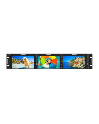 TV Logic 3x 5.5” LCD (1920x1080) / 2RU Triple LCD UHD-4K Ready