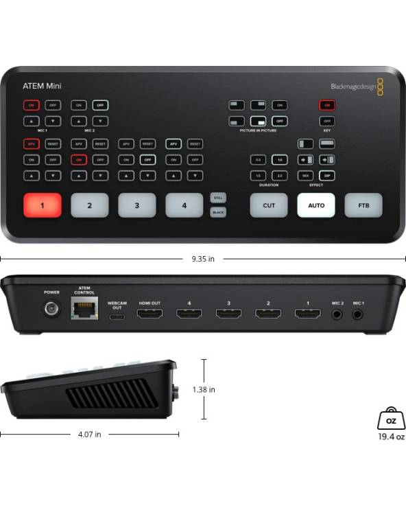 Blackmagic Design ATEM Mini from BLACKMAGIC DESIGN with reference SWATEMMINI at the low price of 215. Product features: Switcher