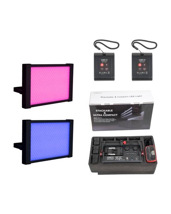 CAME-TV Boltzen Perseus RGBDT 55W Stackable 2-Light Battery Fly Travel Kit from CAME TV with reference P-1200R-2BATTERY at the l
