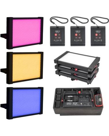 CAME-TV Boltzen Perseus RGBDT 55W Ready-to-Fly Three-Light Travel Kit from CAME TV with reference P-1200R-3BATTERY at the low pr