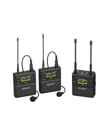 Dual Channel UWP-D Kit. 1 x URX-P41D/K42 & 2 x UTX-B40/K42 transmitter (TV-channel 42-48, 638,025-694,000 MHz) from SONY with re