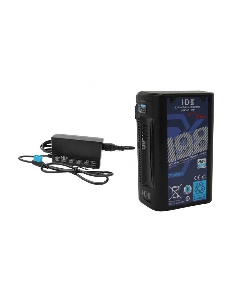 IDX 1x DUO-C198P Battery kit with UC-PD1 USB Pd Battery Charger