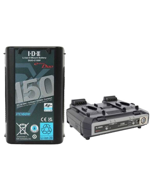 IDX 2x DUO-C150P Batteries set with VL-2000S Simultaneous