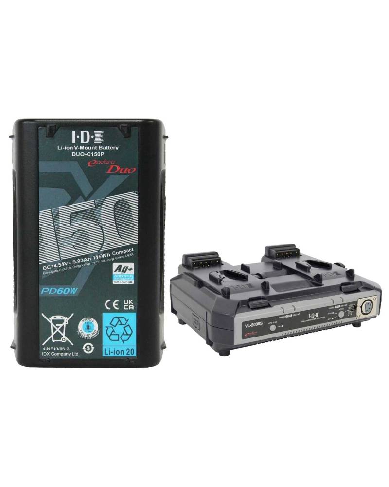 IDX 2x DUO-C150P Batteries set with VL-2000S Simultaneous