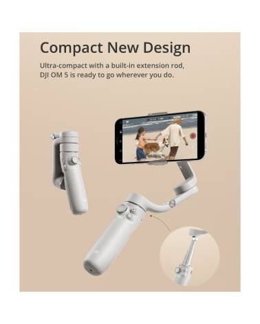DJI OM5 Sunset White from DJI with reference {PRODUCT_REFERENCE} at the low price of 151.0482. Product features: Gimbal per vide