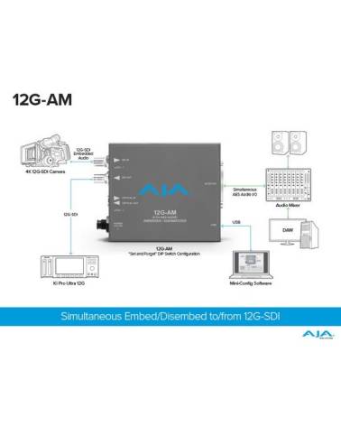 AJA Embedder/Disembedder audio AES a 8 canali 12G-SDI