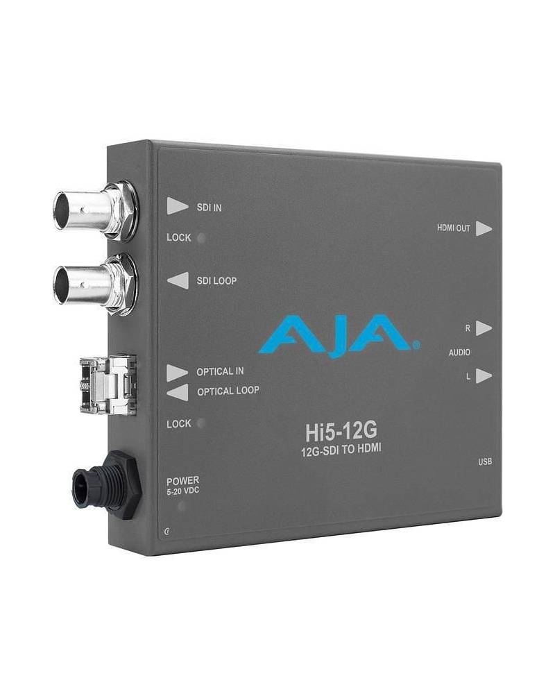 Convertitore AJA HI5 da 12G-SDI a HDMI 2.0 con ricevitore in
