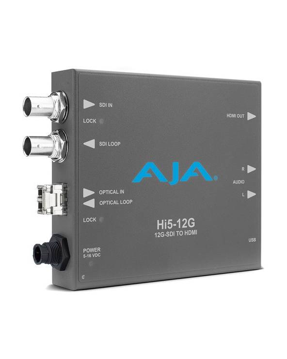 Convertitore AJA HI5 da 12G-SDI a HDMI 2.0 con trasmettitore in
