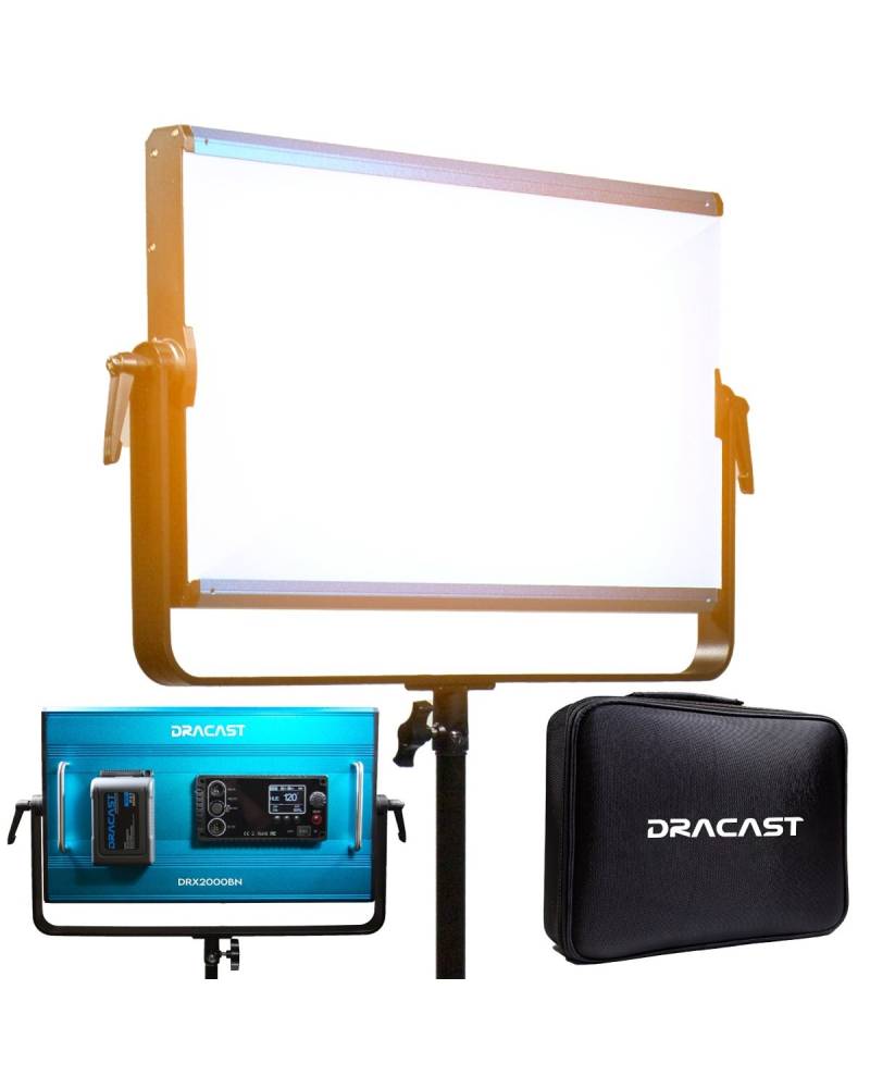 Dracast X Series LED2000 Bi-Color LED Video Light Panel with V-Mount Battery Plate