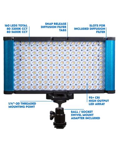 Dracast Camlux Pro Bicolor Adjustable CCT On-Camera LED Video Light