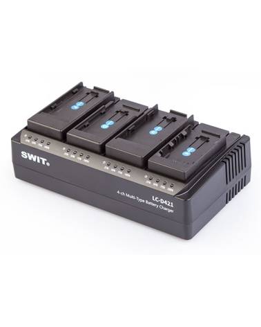 SWIT LC-D421B, 4-CH DV charger with 4x Panasonic VBG style plates
