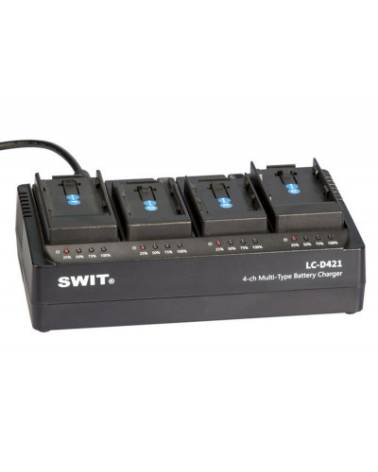 SWIT LC-D421D, 4-CH DV charger with 4x Panasonic VBD style plates