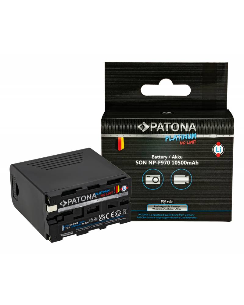 PATONA PLATINUM BATTERY WITH PD20W USB-C IN/OUT FOR SONY NP-F970 F960 F950  PD20W USB-A 5V/2A