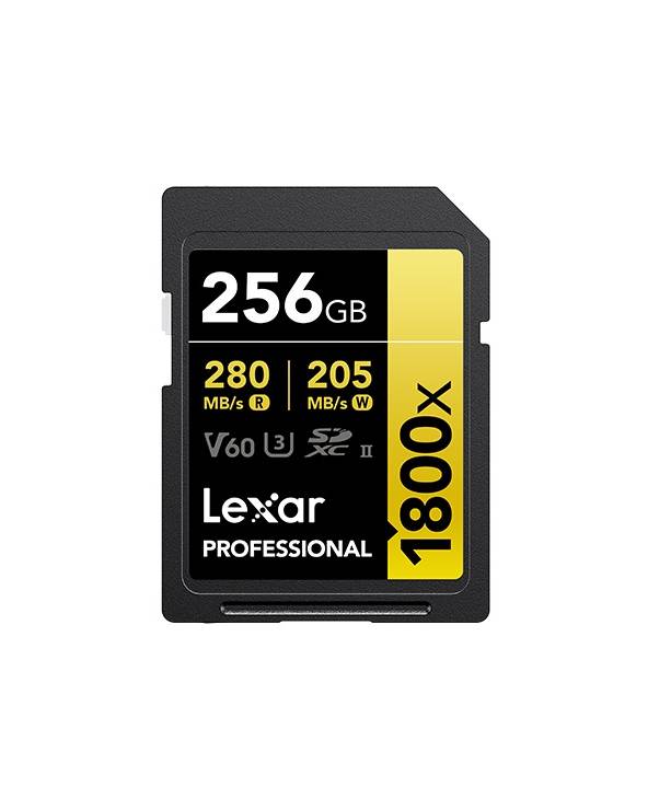 256GB Lexar® Professional 1800x SDXC™ UHS-II LSD1800256G-BNNNG