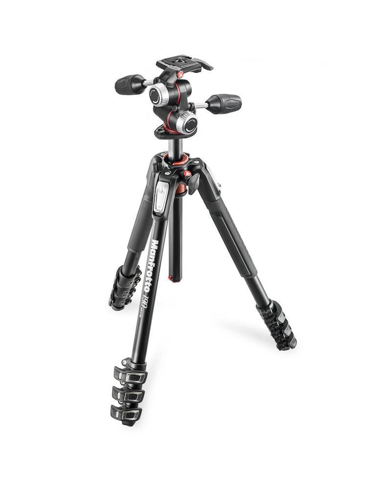 Manfrotto - MK190XPRO4-3W - 190 KIT - ALU 4-SECTION HORIZ. COLUMN TRIPOD + 3 WAY HEAD from MANFROTTO with reference MK190XPRO4-3
